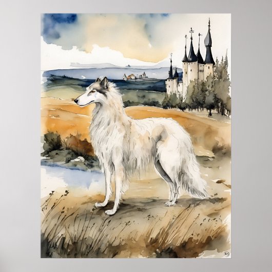 Borzoi - Hond Art Print (Voorkant)