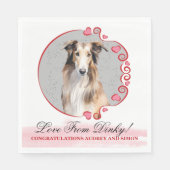 Borzoi Hond bruiloft servetten met honden Foto (Voorkant)