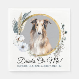 Borzoi Hond bruiloft servetten met honden Foto