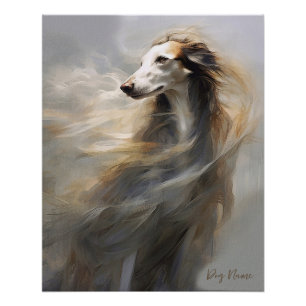 Borzoi hond in de wind 001 - Yacobsen Derosana Perfect Poster