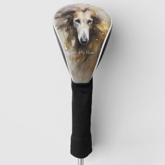 Borzoi hond in de wind 003 - Yacobsen Derosana Golfheadcover (Voorkant)
