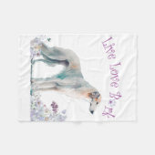 Borzoi-hond Moeder Bloem Fleece Deken (Voorkant (Horizontaal))