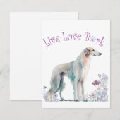 Borzoi-hond Moeder Bloem Notitiekaartje (Voorkant / Achterkant)