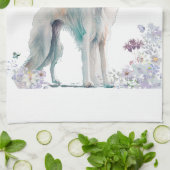 Borzoi-hond Moeder Bloem Theedoek (Gevouwen)