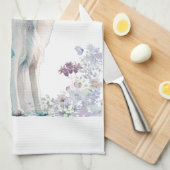 Borzoi-hond Moeder Bloem Theedoek (Quarter Fold)