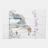Borzoi-hond Moeder Bloem Theedoek (Horizontaal)