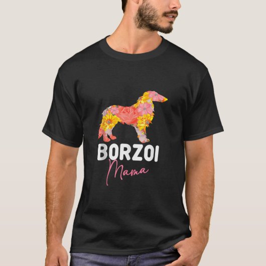 Borzoi Hond Moeder Eigenaar Bont Ouder Kweker Bloe T-shirt (Voorkant)