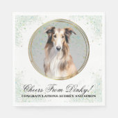 Borzoi-honden Huwelijksservetten met foto Servet (Voorkant)
