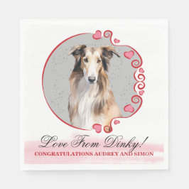 Borzoi-honden Huwelijksservetten Met Honden Foto Servet