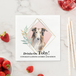 Borzoi-honden Huwelijksservetten Met Honden Foto Servet