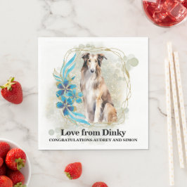 Borzoi-honden Huwelijksservetten Met Honden Foto Servet