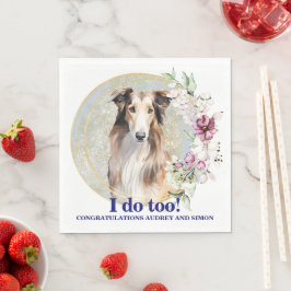 Borzoi-honden Huwelijksservetten Met Honden Foto Servet