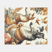 Borzoi hondenillustratie Fleece Deken (Voorkant (Horizontaal))