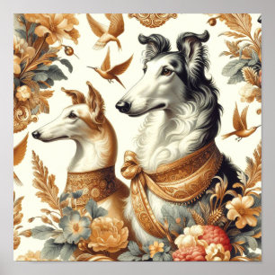  Borzoi hondenillustratie Poster