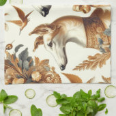  Borzoi hondenillustratie Theedoek (Gevouwen)