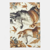  Borzoi hondenillustratie Theedoek (Verticaal)