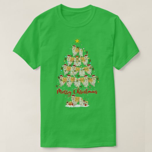 Borzoi Hondenliefhebber Matching Santa Borzoi Kers T-shirt (Design voorkant)