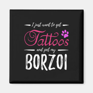 Borzoi Hondenliefhebber Tattoo Funny Dog Mom Gift Magneet