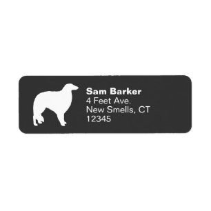 Borzoi Hondenras Silhouette Return Address Labels