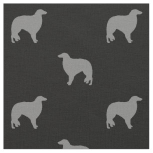 Borzoi Hondenras Silhouettes Pattered Stof