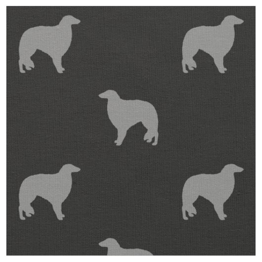 Borzoi Hondenras Silhouettes Pattered Stof (Close Up)