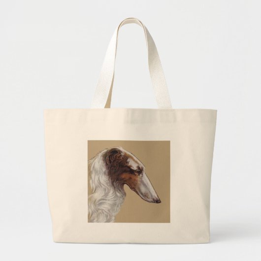 Borzoi hoofd grote tote bag (Voorkant)
