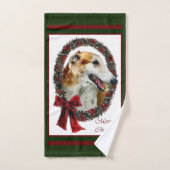 Borzoi houdt van Kerstmis Bad Handdoek (Handdoek)