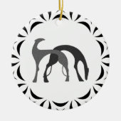 Borzoi Hound Kerst Ornament (Voorkant)