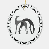 Borzoi Hound Kerst Ornament (Links)