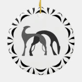 Borzoi Hound Kerst Ornament (Achterkant)