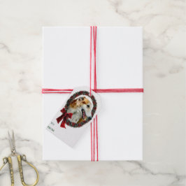Borzoi Kerst Gift Tags Cadeaulabel