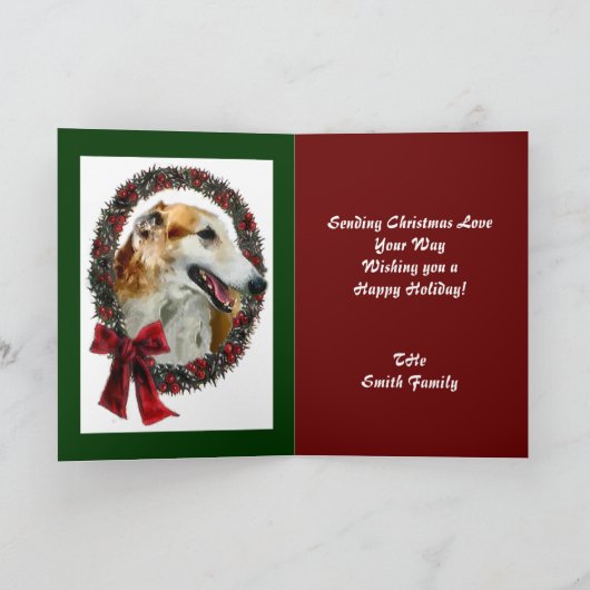 Borzoi Kerst Kaarten (Binnen)