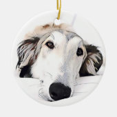 Borzoi Kerst Ornament (Voorkant)