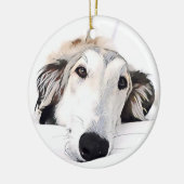 Borzoi Kerst Ornament (Links)