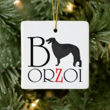 Borzoi Kerst Ornament