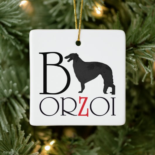 Borzoi Kerst Ornament (Boom)