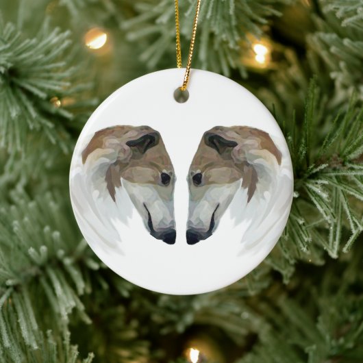 Borzoi Kerst Ornament (Boom)
