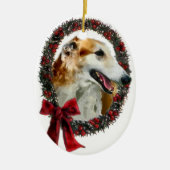 Borzoi kerstcadeaus Ornament (Voorkant)