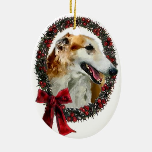 Borzoi kerstcadeaus Ornament (Achterkant)