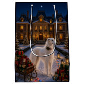 Borzoi Kerstcadeautas Medium Cadeauzakje (Achterkant)