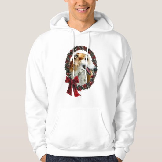 Borzoi kerstcadeautjes hoodie (Voorkant)
