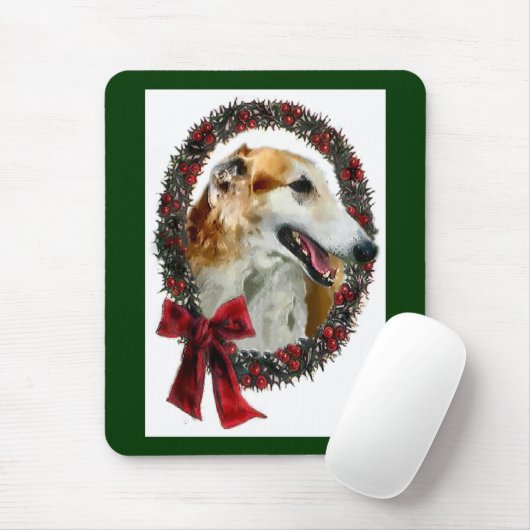Borzoi kerstcadeautjes muismat (Met muis)