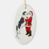 Borzoi Kerstgroet Keramisch Ornament (Rechts)