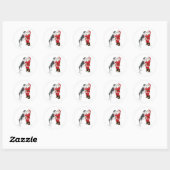 Borzoi Kerstgroet Ronde Sticker (Vel)