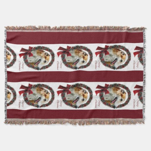 Borzoi Kerstmis Deken (Voorkant)