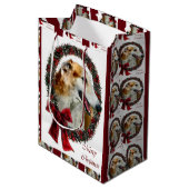 Borzoi Kerstmis Medium Cadeauzakje (Voorkant Gekanteld)