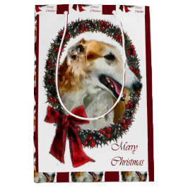 Borzoi Kerstmis Medium Cadeauzakje