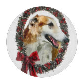 Borzoi Kerstmis Snijplank (Voorkant)