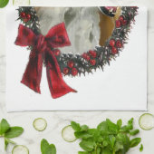 Borzoi Kerstmis Theedoek (Gevouwen)