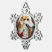 Borzoi Kerstmis Tin Sneeuwvlok Ornament (Rechts)